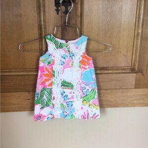 Lilly Pulitzer Pink and Blue Floral baby girl dress
